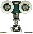 1-288 Bi-Fold & Sliding Door Quad Roller Trolley with Base Plate - Rollerco Door Roller Assemblies Replacement Rollers for Doors