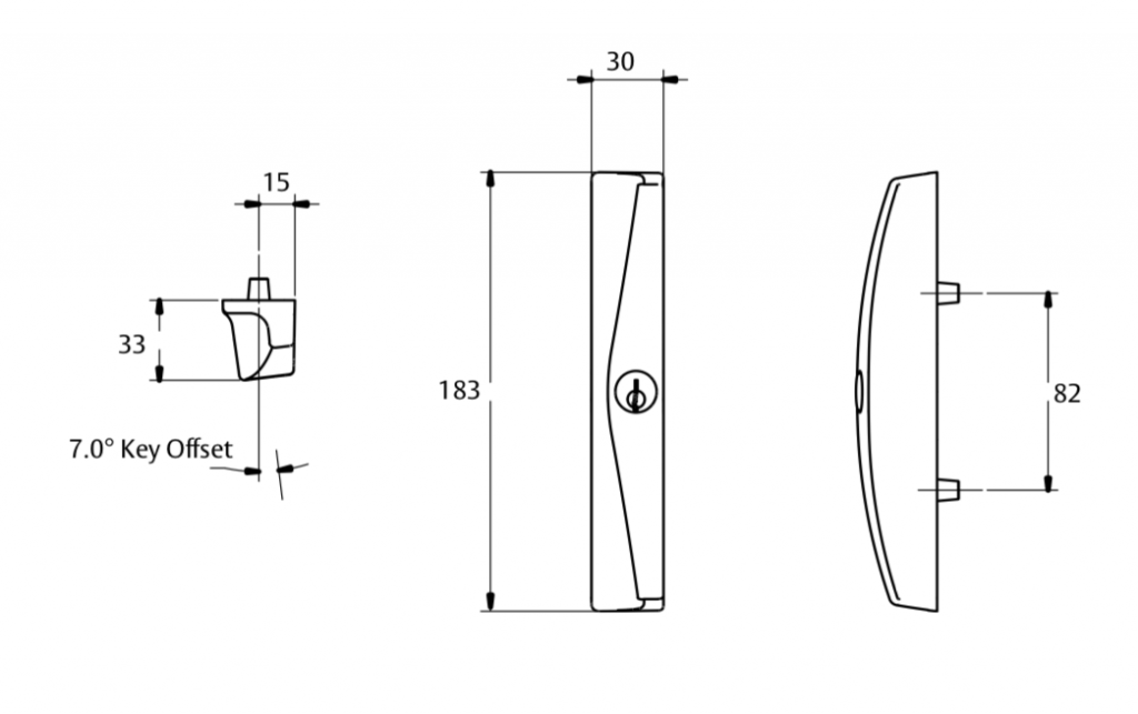 7-212 Lockwood Onyx Sliding Door Lock - Rollerco