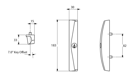 7-212 Lockwood Onyx Sliding Door Lock - Image 3
