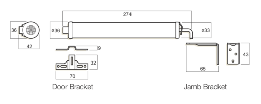 7-215 Whitco Hinged Screen Door Closer - Image 2