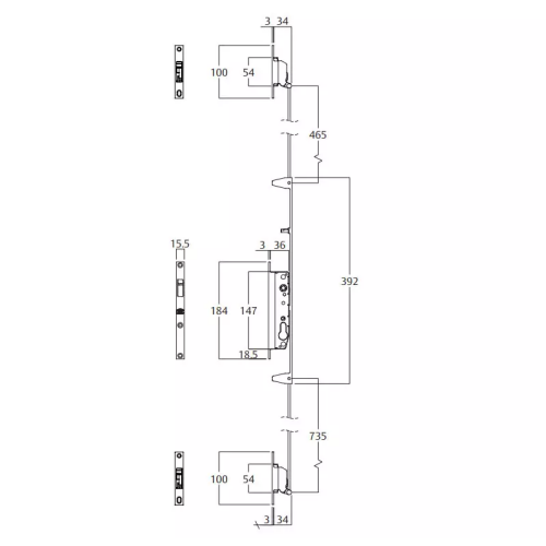 7-2249 Lockwood 8653 Triple Lock Kit