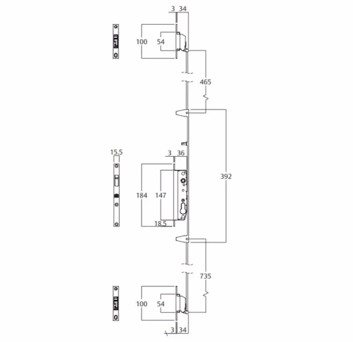 7-2249 Lockwood 8653 Triple Lock Kit