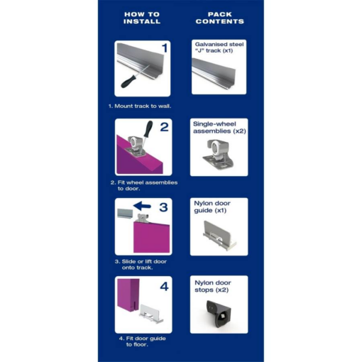 9-1270 Cowdroy Arrow Sliding Door Track &Amp; Hardware Set - Rollerco For Sliding Door, Windows &Amp; Shower Replacement Parts, Rollers &Amp; Accessories. Rollerco: 40 Years Strong! 9-1270 Cowdroy Arrow Sliding Door Track &Amp; Hardware Set - Image 2