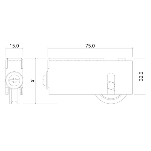 3-1049 Dowell Sliding Security Door Roller In Aluminium Carriage - Rollerco For Sliding Door, Windows &Amp; Shower Replacement Parts, Rollers &Amp; Accessories. Rollerco: 40 Years Strong! 3-1049 Dowell Sliding Security Door Roller In Aluminium Carriage - Image 3