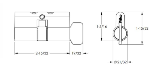 7-236 Whitco Turnknob Security Door Cylinders - Rollerco For Sliding Door, Windows &Amp; Shower Replacement Parts, Rollers &Amp; Accessories. Rollerco: 40 Years Strong! 7-236 Whitco Turnknob Security Door Cylinders - Image 2